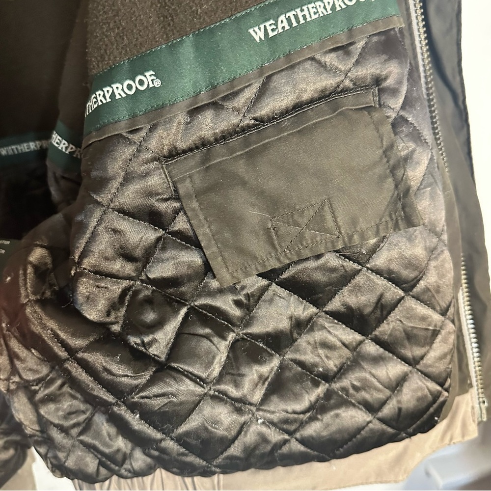 Weatherproof Brown Hooded Fleece Lined Jacket XXL Hidden Pockets - Picture 11 of 16